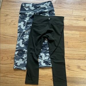 lululemon athletica olive and Camo cropped Leggings